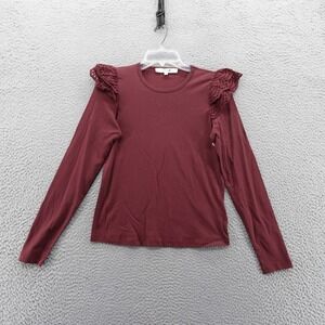 Joes Vineyard Wine Collection‎ Ruffled Lace Long Sleeve Top Womens XS NEW